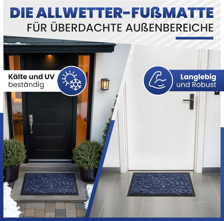 Fussmatte aussen und innen [robust] - Saubere Schuhe Dank geriffelter Oberseite - Perfekte Grösse 40