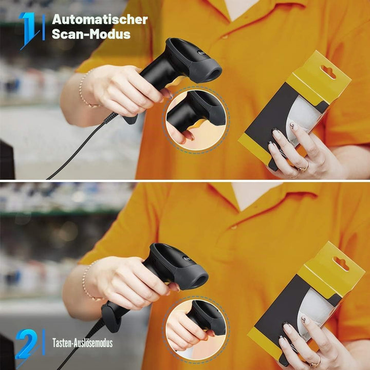 Eyoyo 2D Barcodeleser, Handheld Wired QR Barcode Scanner QR PDF417 Data Matrix Barcode Reader with U
