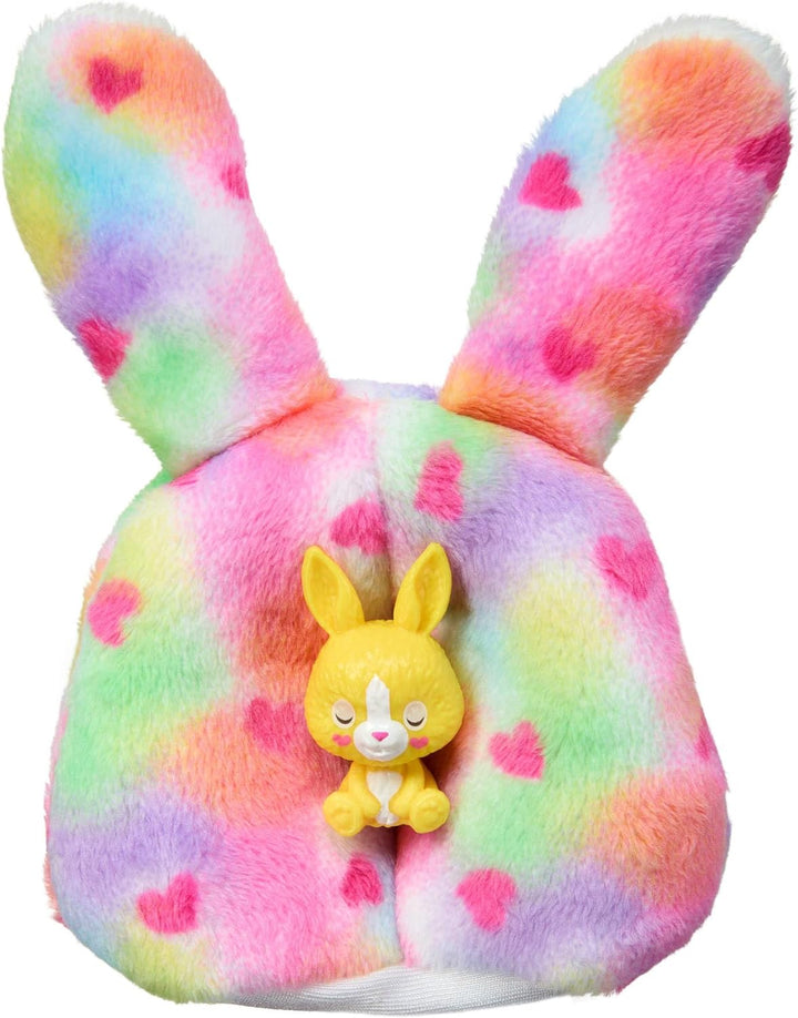 Barbie Cutie Reveal Puppe und Accessoires, Batik-Häschen-Plüschkostüm und 10 Überraschungen mit Farb