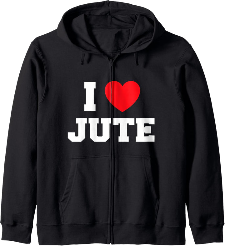 I Love Jute Kapuzenjacke