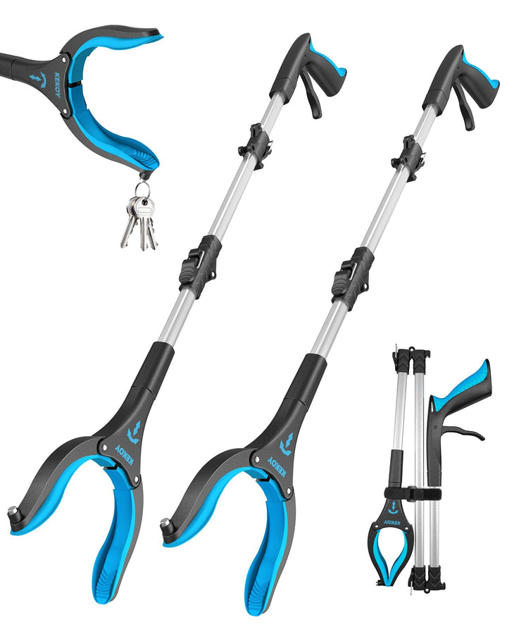 Kekoy Greifzange für Senioren 81cm Aluminium Müllzange, Faltbare Greifer für Senioren, Drehbar Müllg