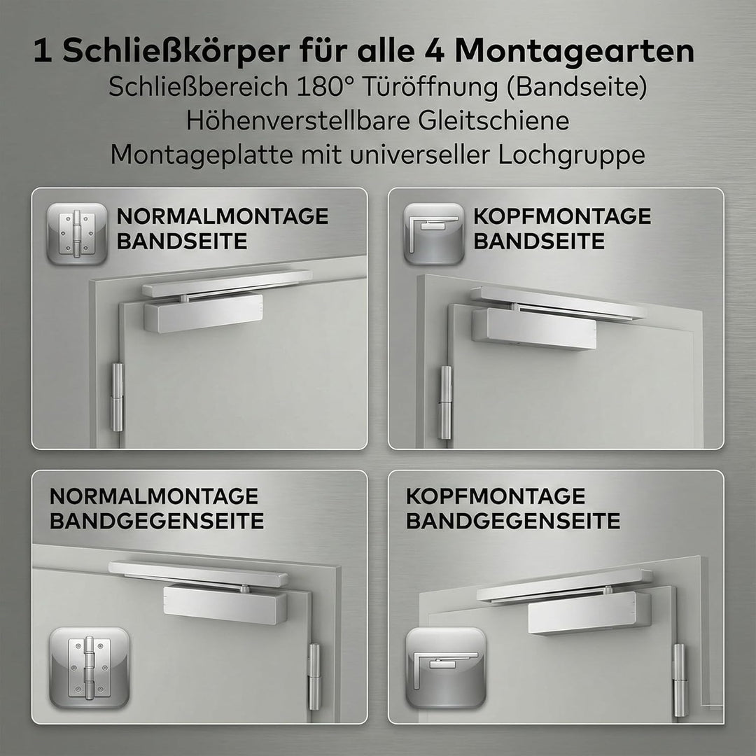Obentürschliesser Dormakaba Gleitschiene G-N - Silber