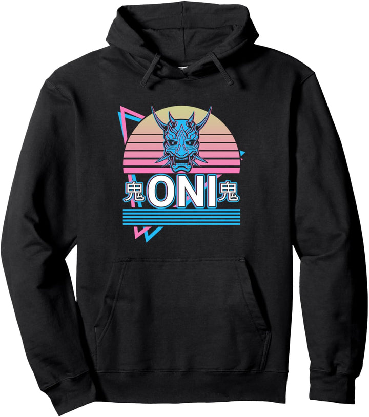 Oni Mask Yokai Devil Maske Pullover Hoodie