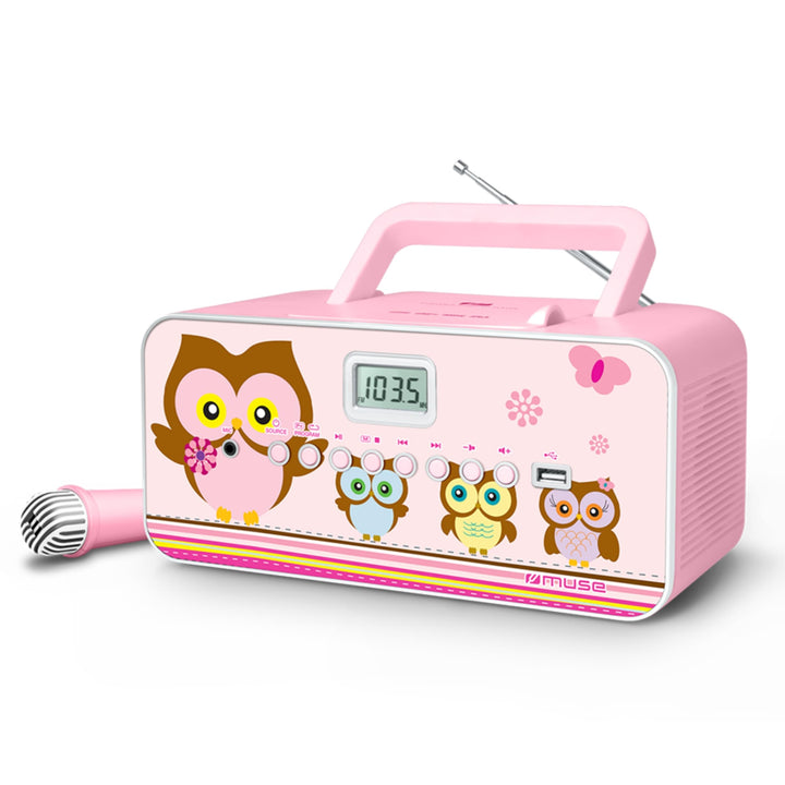 CD-Radio für Kinder mit Mikrofon und Sing-A-Long Karaoke Funktion (CD / MP3, USB, AUX-In, LCD-Displa