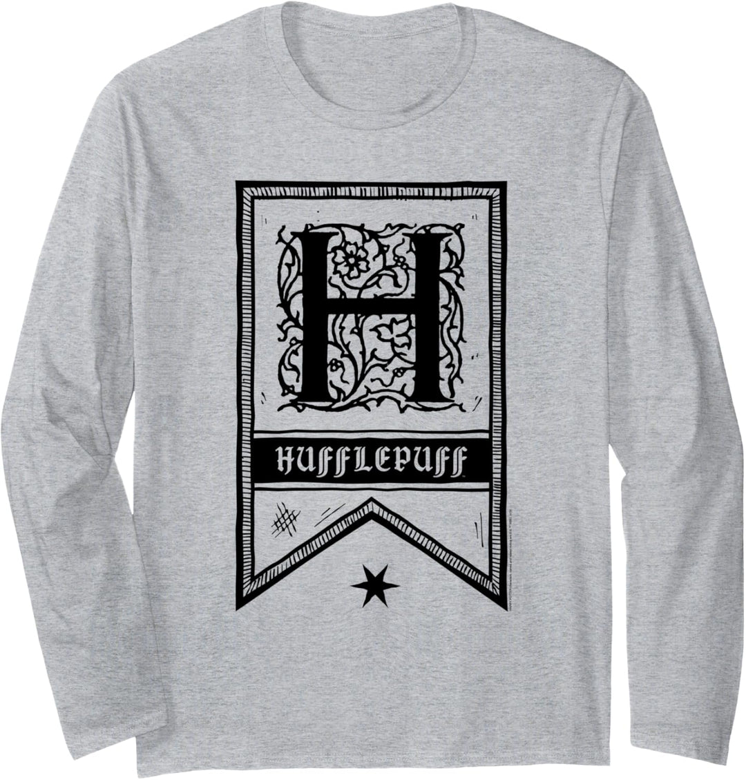 Harry Potter Hufflepuff Drawn Banner Langarmshirt