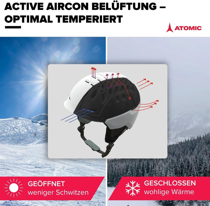 ATOMIC SAVOR Snowboard- &amp; Ski-Helm mit 360° Fit System &amp; Active Aircon Belüftungssystem - Holo Core