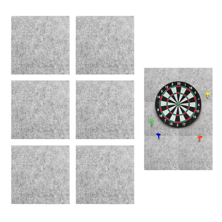 NEUSID 6 Stück Dart Wandschutz, Filz Dartboard Wandschutz Selbstklebend Gespleisst Dartscheibe Hinte