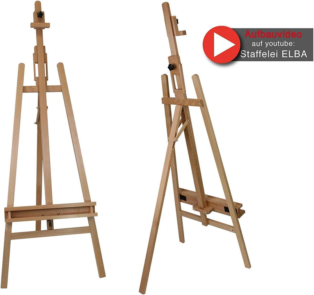 Paintersisters Akademie Staffelei Elba, 66x230 cm klappbare Sitz- und Standstaffelei für Keilrahmen