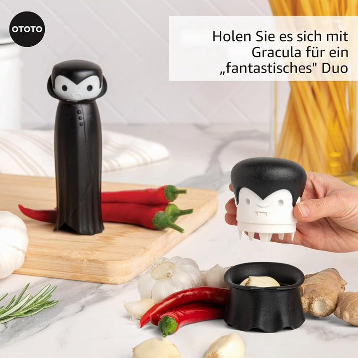 OTOTO OT964 Knoblauchschäler, Silikon, Schwarz Grac N' Roll, Grac N' Roll