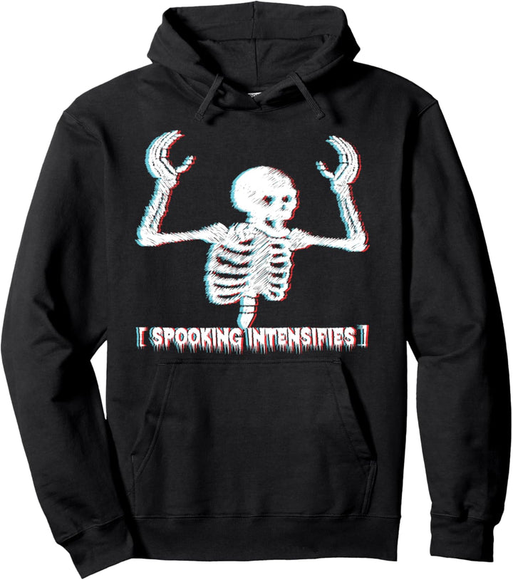 Spooking Intensifies, Spoopy Skeleton Meme Design Spooky Pullover Hoodie