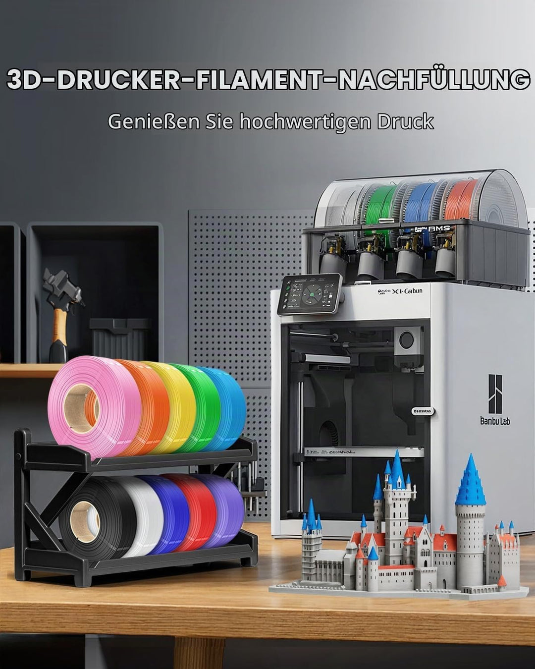 SUNLU PLA+ Filament Refill 1.75mm 4KG, PLA Plus 3D Drucker Filament Bündel, No-Spule Filament PLA Re
