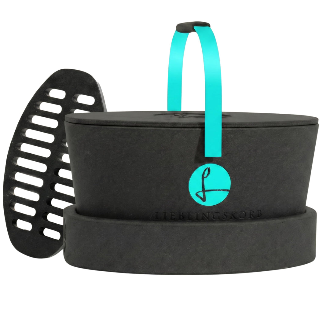 LIEBLINGSKORB Original Black Türkis - inkl. Deckel, Einlegeboden und Transportring - ultraleichter,