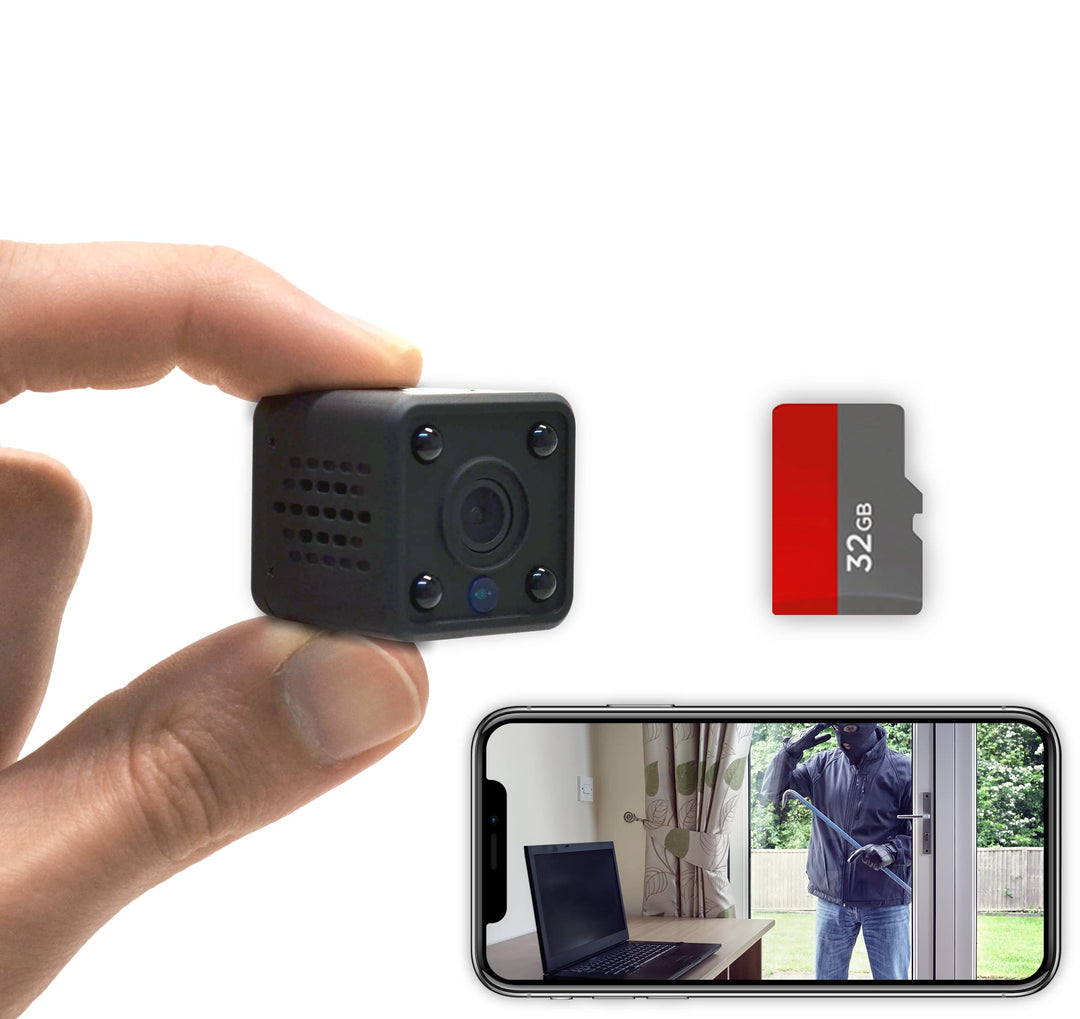 KUUS C2 Mini Kamera mit Bewegungsmelder: kompakte und mini Überwachungskamera innen, mini Kamera liv