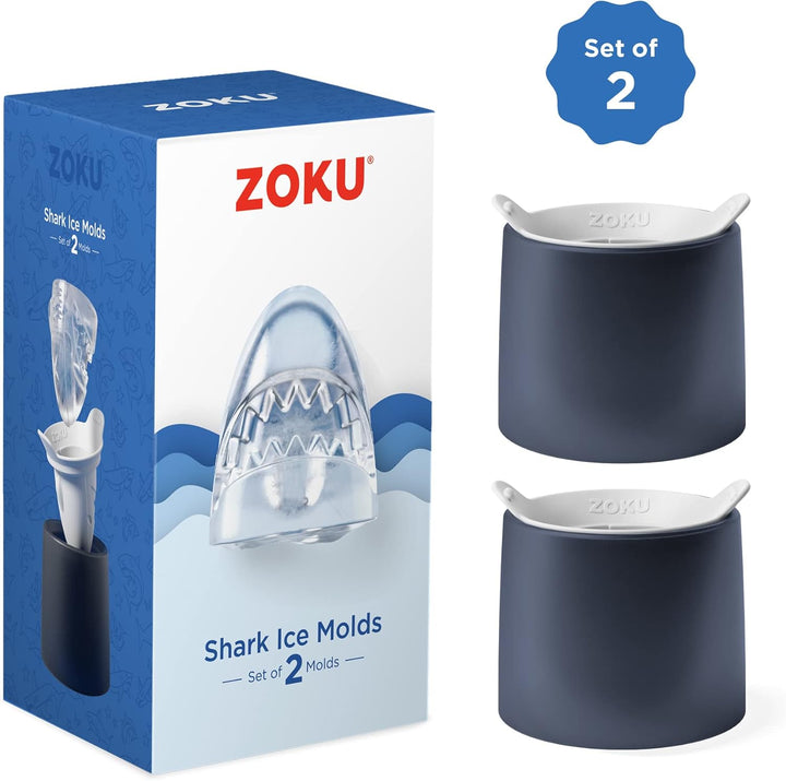 Zoku Hai-Eiskugelform enthält 2 Eisformen, Haifisch-Form, Cocktail-Eisform, Partys, Sudowners, Gin &amp;