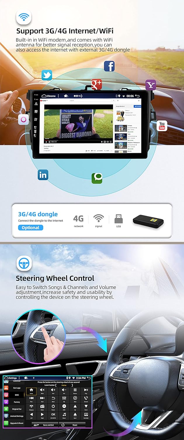 JOYX Android 12 IPS Autoradio Passt für Toyota Corolla E140 E150 (2006-2013) - 4G+64G - Eingebaut DS