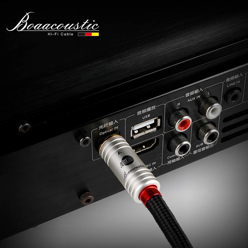 JIB Boaacoustic BlackBerry Optisches Kabel, Digital Audiokabel TOSLINK-HiFi-Signalkabel (S/PDIF) 2M
