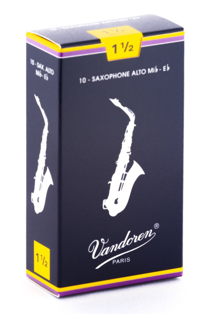 Vandoren Traditional Blätter für Alt-Saxophon (Stärke 1,5), 10 Stück