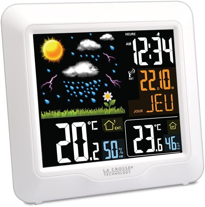 La Crosse Technology - WS6820 Funk-Wetterstation mit farbigem LCD-Display - Weiss
