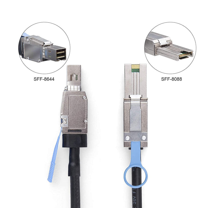 10Gtek External Mini SAS HD SFF-8644 zu Mini SAS SFF-8088 Hybrid Kabel, 4-Meter(13.2ft), SFF-8644 to
