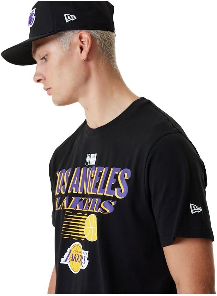 New Era Herren NBA Team Graphic Tee Loslak Blktrp T-Shirt mit kurzen Ärmeln XL Schwarz, XL Schwarz