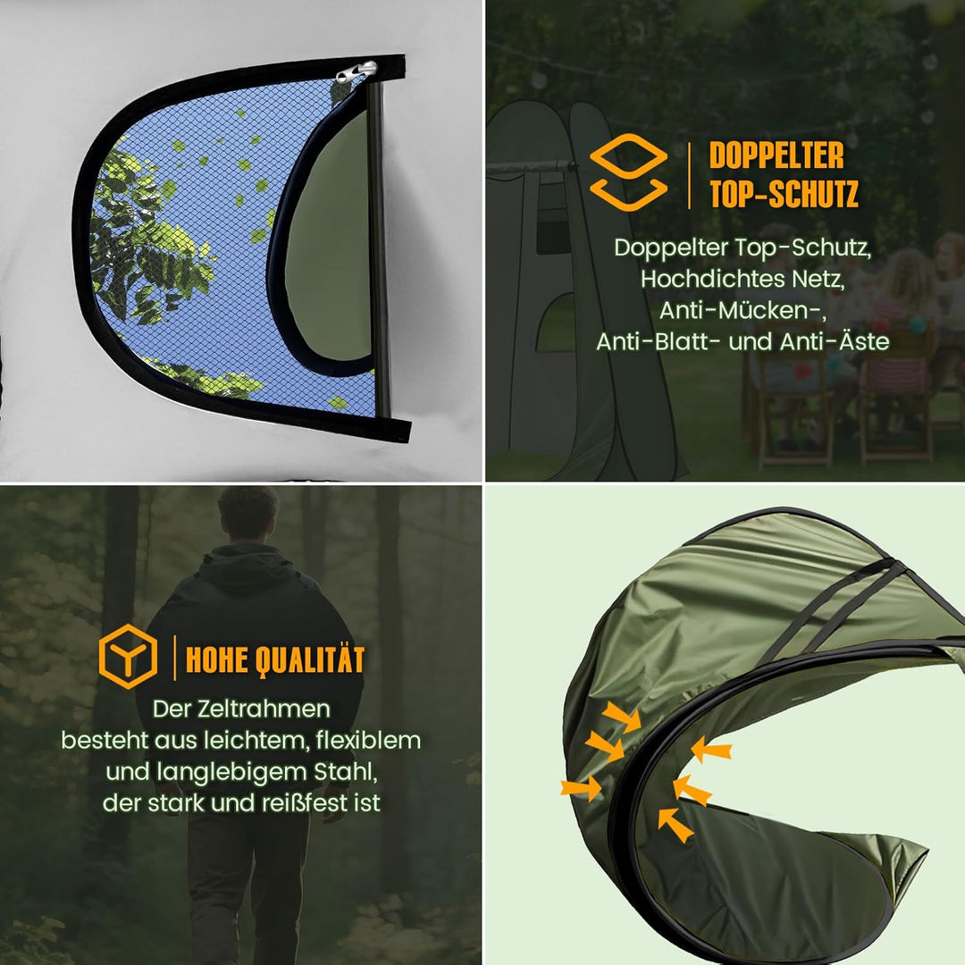 Charmofun Duschzelt Camping, Toilettenzelt Pop Up Umkleidezelt UV-Schutz, Mobile Tragbar WC Zelt mit