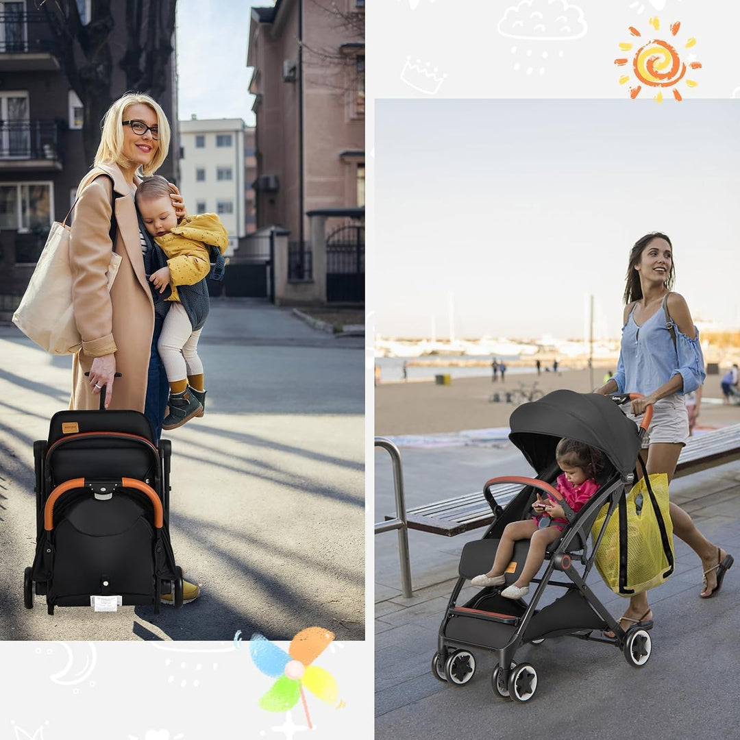 COSTWAY Kinderwagen klappbar, Reisebuggy mit Liegefunktion, Kinderbuggy mit verstellbarem Rückenlehn