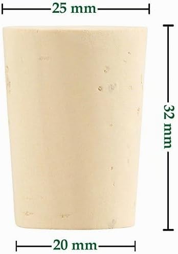 100 spitze Flaschenkorken 32x25/20 mm (Länge: 32 mm, Durchmesser: 20-25 mm, konisch). Naturkorken. V