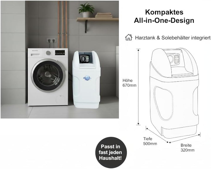 Wasserenthärtungsanlage Aquintos MKB32 Eco-Line | Anschlussset wählbar (Mit Anschlussset 3), Mit Ans