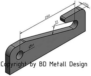 BD Metall Design Koppelhaken Satz Kramer/Schäffer, 30x30x250mm NEU