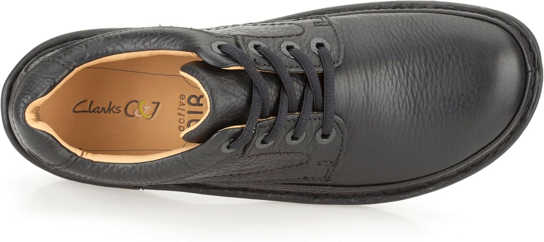Clarks Herren Nature Three Derby 39.5 EU Black Leather, 39.5 EU Black Leather