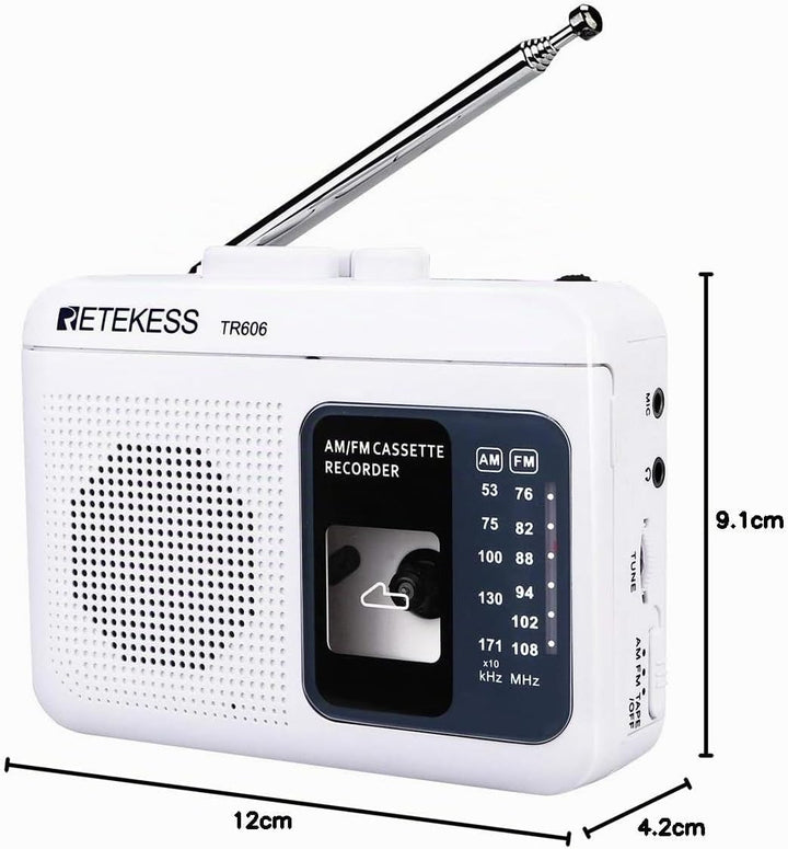 Retekess TR606 Tragbare Kassettenspieler und Tape Recorder Walkman, Kleines FM AM Radio, Walkman Kas