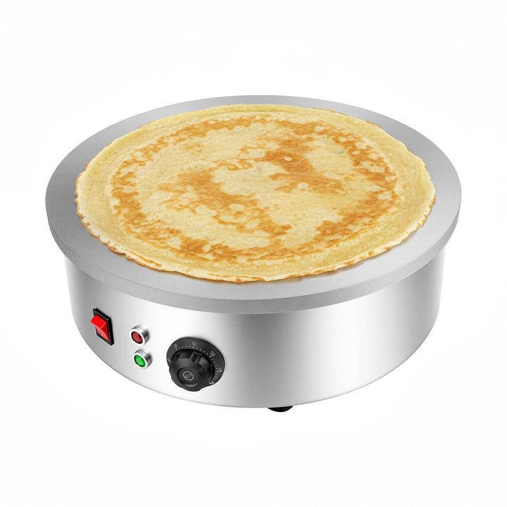 220V 3000W Crepegerät Crêpes Maker mit Spatel und Teigschaber, 45cm Platte Gastro Crepesmaker Profi