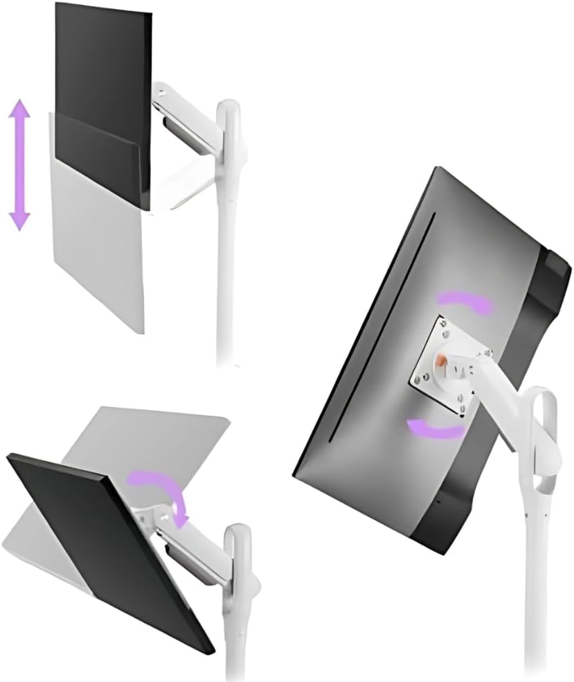 Spacetronik Mobiler TV Ständer Weiss Rollbar für 17–35 Zoll Monitor & Fernseher, Mobiler TV Standfus