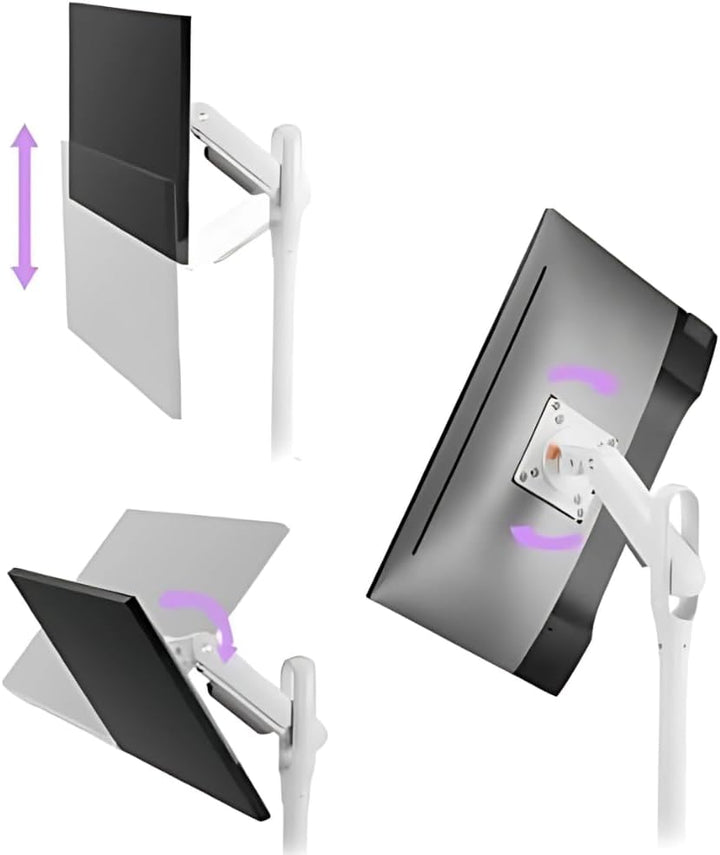 Spacetronik Mobiler TV Ständer Weiss Rollbar für 17–35 Zoll Monitor & Fernseher, Mobiler TV Standfus