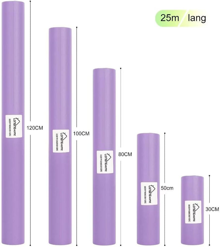 Tischdeckenrolle, 0.8 × 25M, Helles Lila, Einweg Vlies Stoffähnlich Tischdecke Rolle, Meterware Tisc