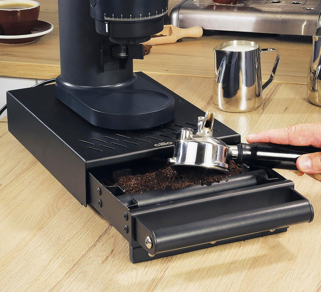 cilio Sudschublade BARISTA, Abklopfbehälter für Siebträger, Edelstahl rostfrei, Pulverbeschichtet, K