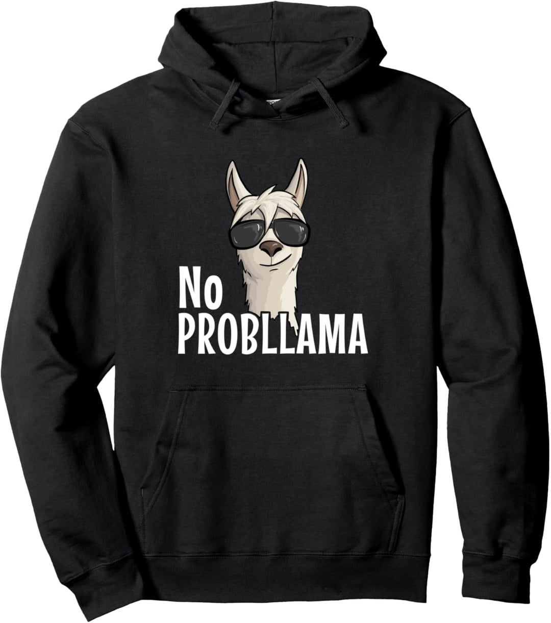 Funky Hipster Lama mit Sonnenbrille No Prob-Llama Pullover Hoodie