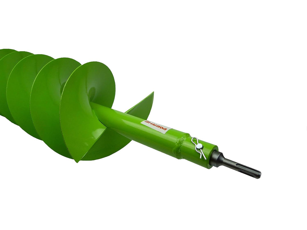WERHE Doppelwendel Erdbohrer Ø80mm 80cm – Pfahlbohrer mit SDS Plus Adapter – Robust &amp; Präzise 80mm D