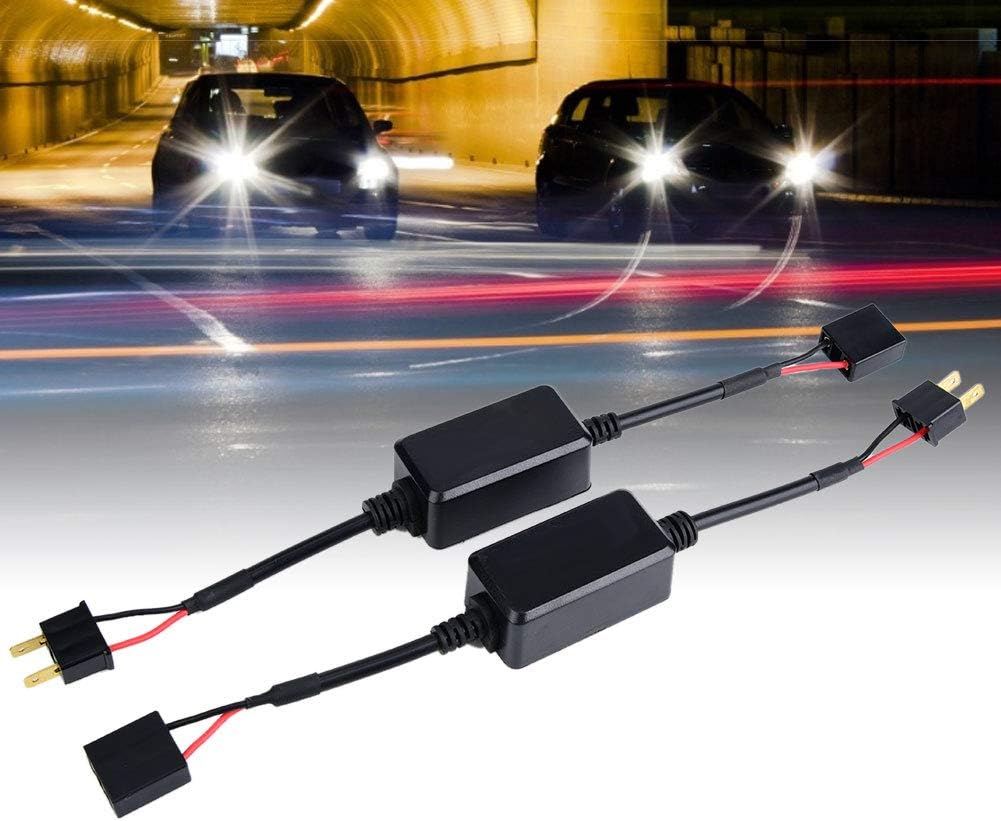 Qiilu 2PCS H7 LED Scheinwerfer Decoder Canbus Widerstand Radio Audio Anti-Interferenz Anti-Flimmer F
