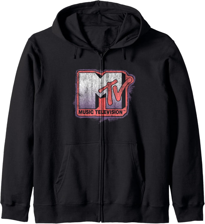 MTV Distress Static Glow Logo Kapuzenjacke