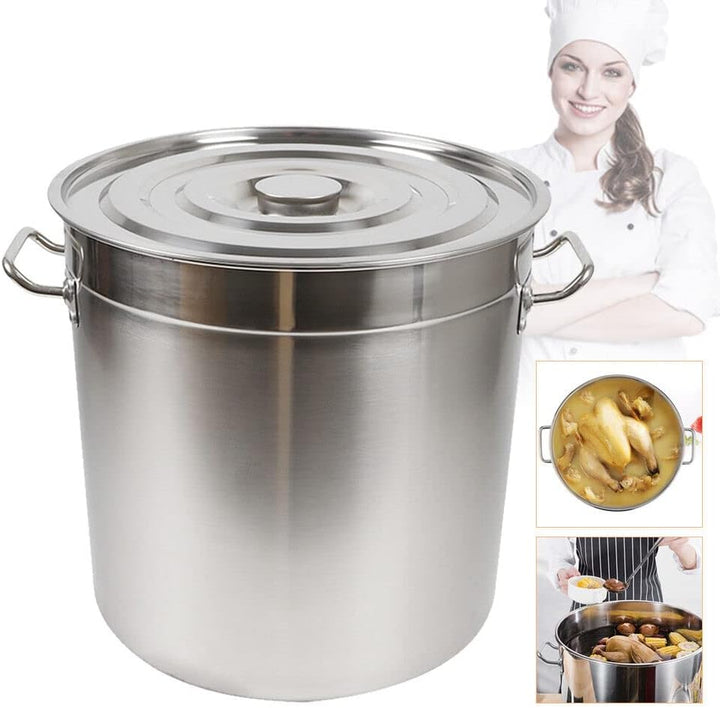 30|50|70 Liter Gastronomie Kochtopf Suppentopf Mit Edelstahl Deckel, Multifunktionaler für die Herdp
