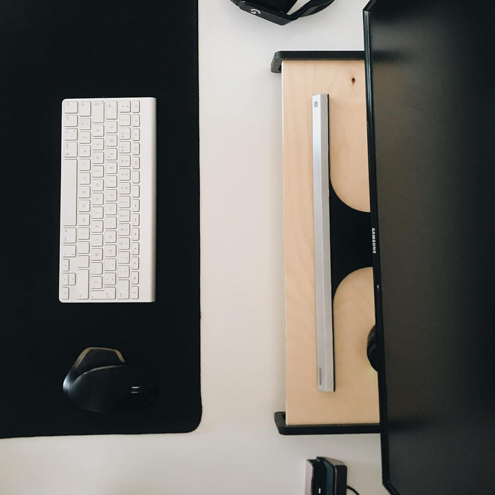 BOREEN Monitorständer für Laptop, PC und Laptop, aus natürlichem Holz.