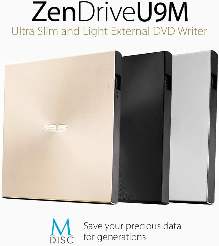 Asus ZenDrive U9M externer DVD-Brenner (für Apple MacBook &amp; Windows PCs/Notebooks, inkl. USB-C Kabel