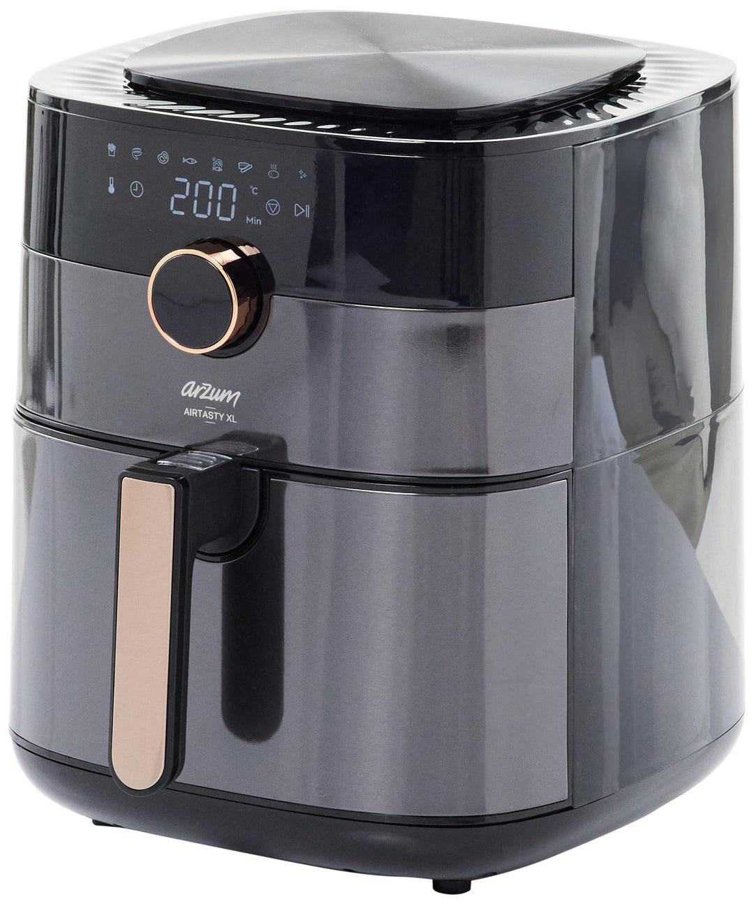 Arzum 6L Heissluftfritteuse Schwarz, 8 voreingestellte Kochprogramme Airfryer ölfreies, gesundes Fri