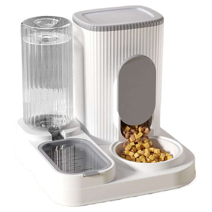 Automatischer Katzenfutterspender - Hundefutter- und Wasserspender - 2 in 1 Futterstation Vorratsbeh