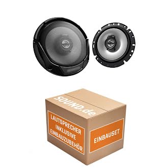 Lautsprecher Einbauset passend mit Kenwood KFC-S1766-16,5cm 2-Wege Koax Auto Einbauzubehör für Seat