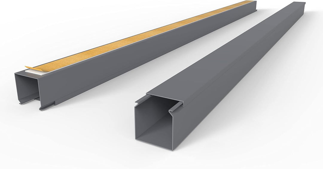 Kabelkanal Selbstklebend Pro mit Schaumklebeband, Kabelschacht 20m 40x40mm - 20x1m, Gray - Grau 20m