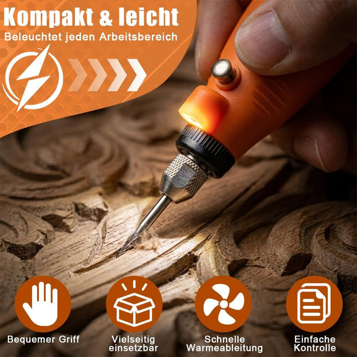 Mini Dremel Multifunktionswerkzeug mit LED, Rotationswerkzeug mit 8 Geschwindigkeiten, Multifunktion