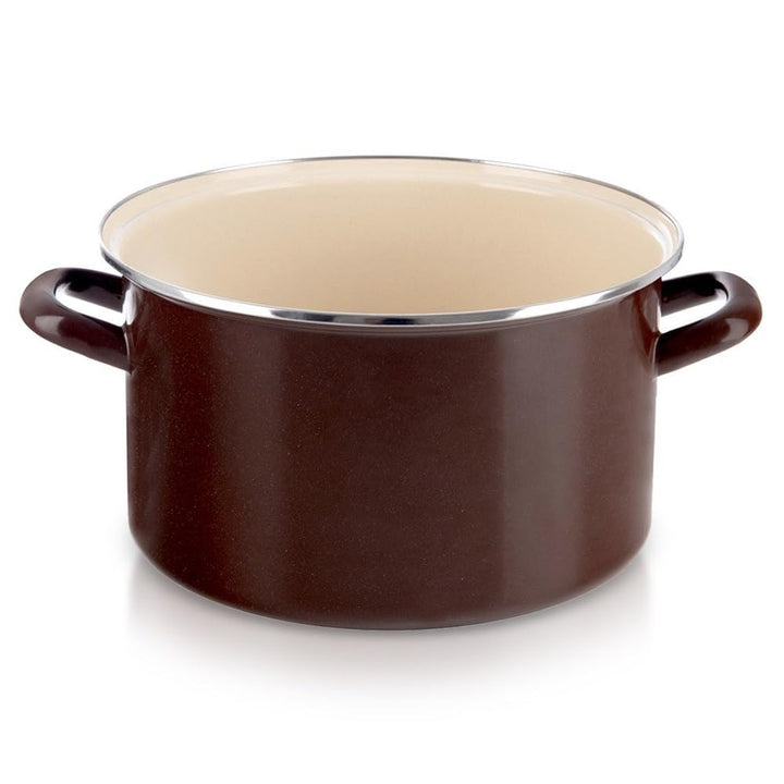 orion group Emaille-Topf Kochtopf Schmortopf emailliert Brown 28 cm 8 L