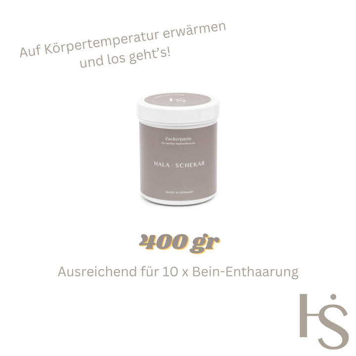 SET: Haarentfernung, Enthaarung mit Hala Schekar Orientalischer Zuckerpaste – Starter-Set: Dose Zuck